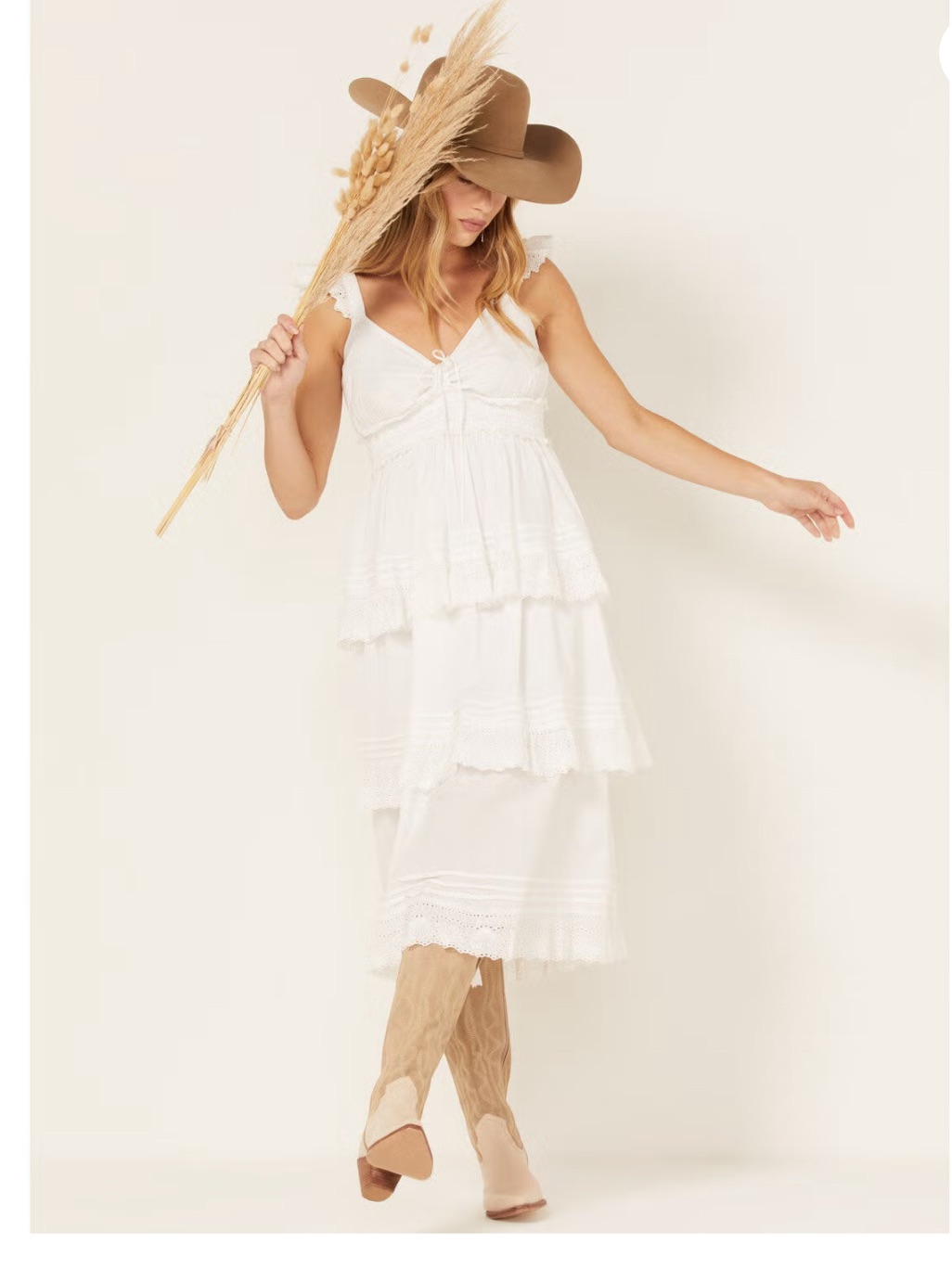 Cleobella Women's Eyelet Lace Amora Midi Dress Large